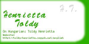 henrietta toldy business card